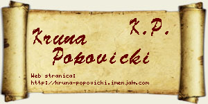 Kruna Popovicki vizit kartica